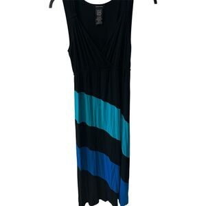 Spense Maxi Dress Womens M Multicolor Striped Jersey Knit Casual Comfort Beachy